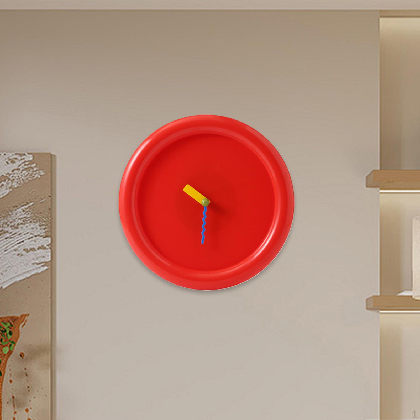 

12-дюймовые не тикающие настенные часы, работающие от батареек, декор для подарка на новоселье, механизм, Red