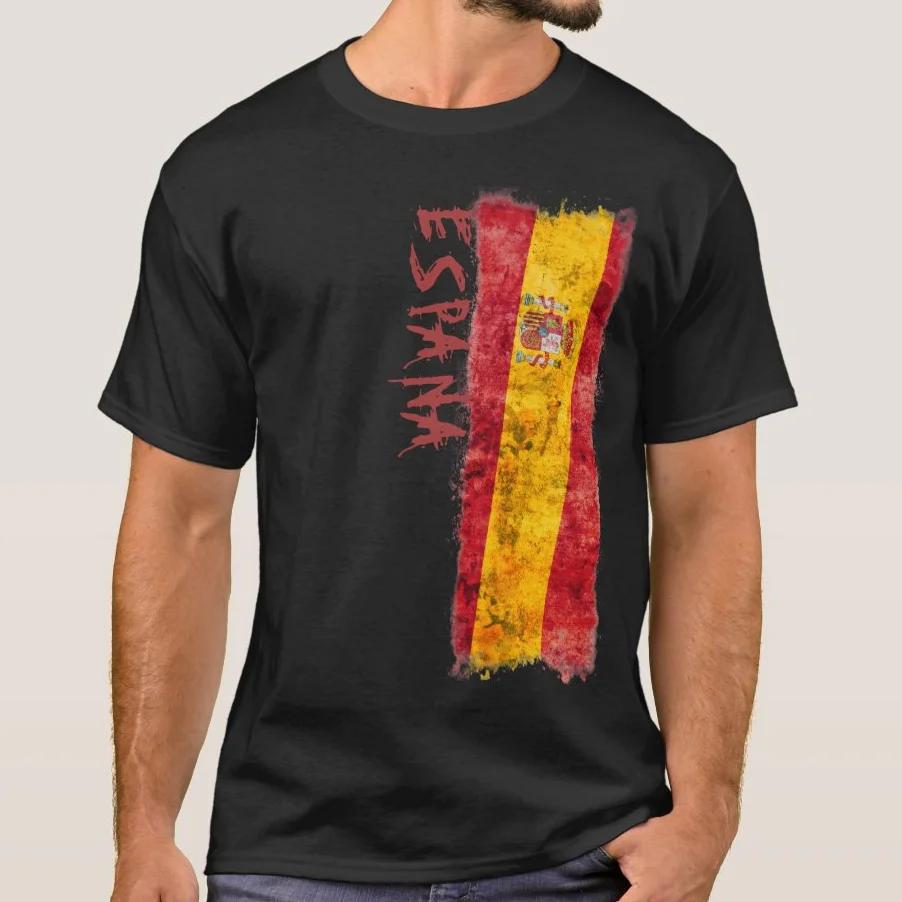 Distressed Spanish Flag TShirt Summer Cotton ONeck Short Sleeve Mens T Shirt New S3XL