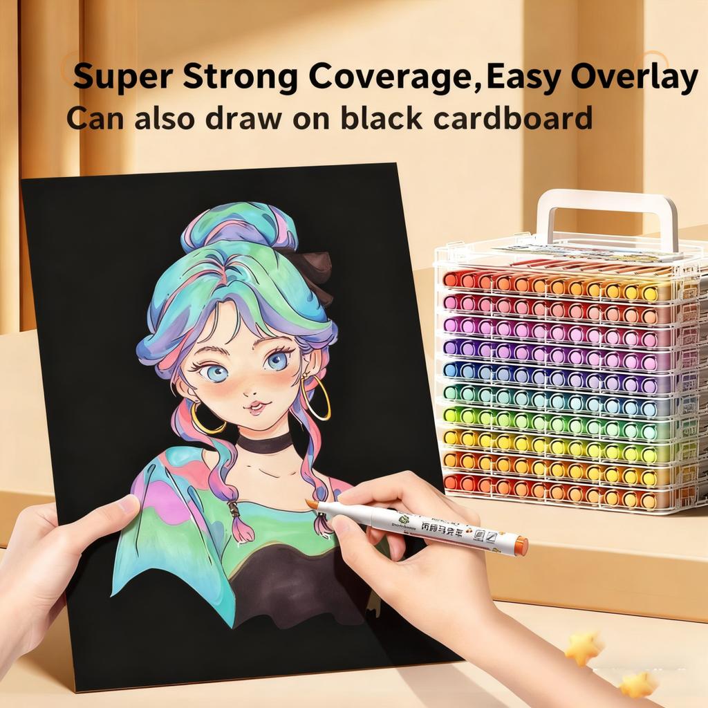 12/24/48/60/84Color Acrylic Brush Markers Set, Liquid Ink Art Acrylic Paint Markers Set for Art and DIY Craft No Box
