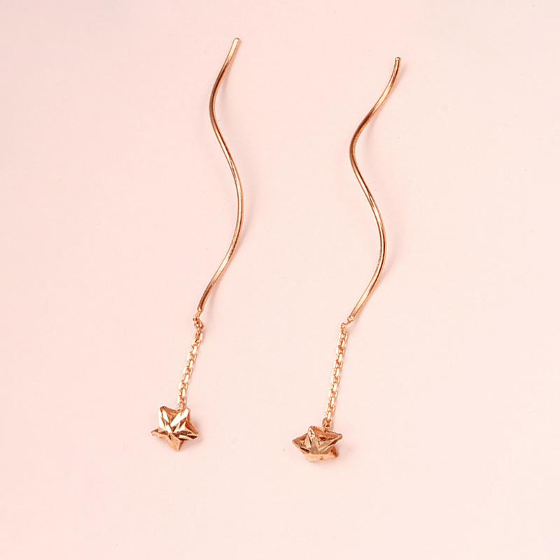 Purple Gold Star Shining Earphone Color Gold Temperament Fashion Rose Gold Plated Earrings