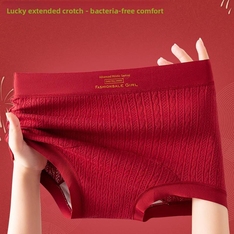 Женские трусы-боксеры больших размеров, весенне-осенние, милые, простые, из чистого хлопка 10A, антибактериальные, с удлиненной ластовицей L красный