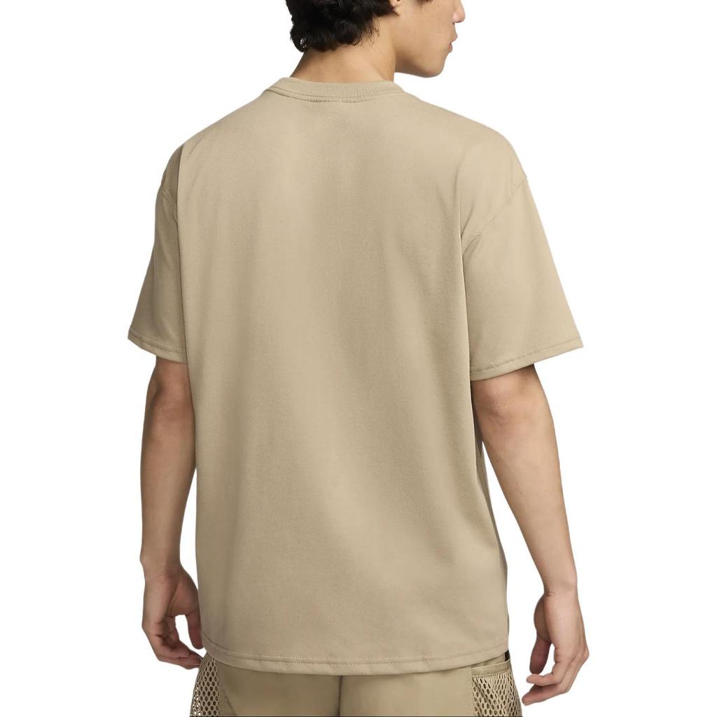Nike Logo Embroidered Outdoor Casual Sports Crew Neck Long Sleeve T-Shirt Men Tops Khaki DR7754-247