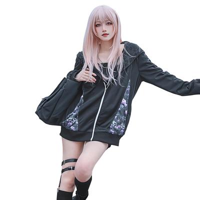 Project Sekai Mizuki Akiyama Cosplay Halloween Black Hoodie [milky Time] (M)