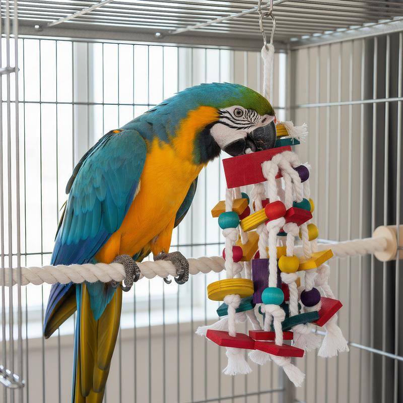 Multicolored Natural Wooden Blocks Chewing Toys Natural Wood Bird Toys for Medium and Large-Sized Macaws African Greys