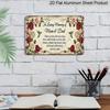 2D Flat 1pc ("8X12"), "In Loving Memory of Mom & Dad Memorial Sign Featuring Hummingbirds and Roses" Gift Sign, Floral Decoration, Aluminium Metal