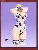 Lavender Musashi Cosplay Costume, Christmas Halloween Costume, Cow Print, Sexy, Size L/LL