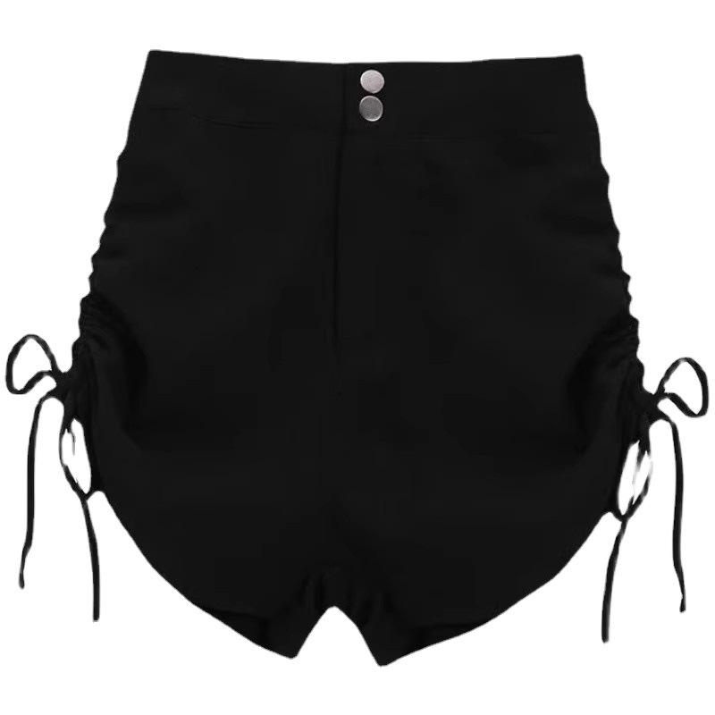 2024 Women's High-Waist Black Drawstring Shorts: Sexy, Versatile, and Trendy for Spring and Autumn