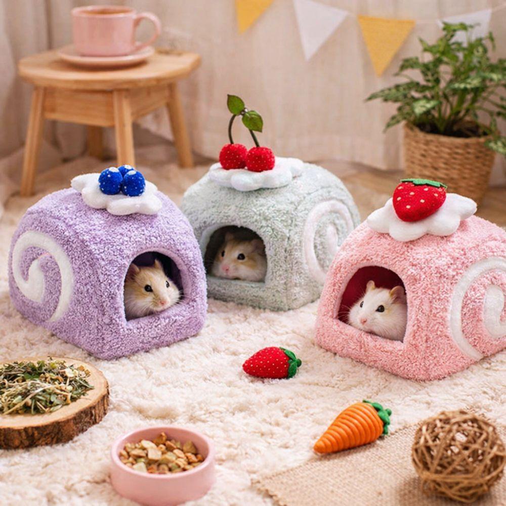 Warm Plush Hamster Cage Cute Pet Sleeping Bag Chinchilla Shelter Bird Hiding House  Small Animal