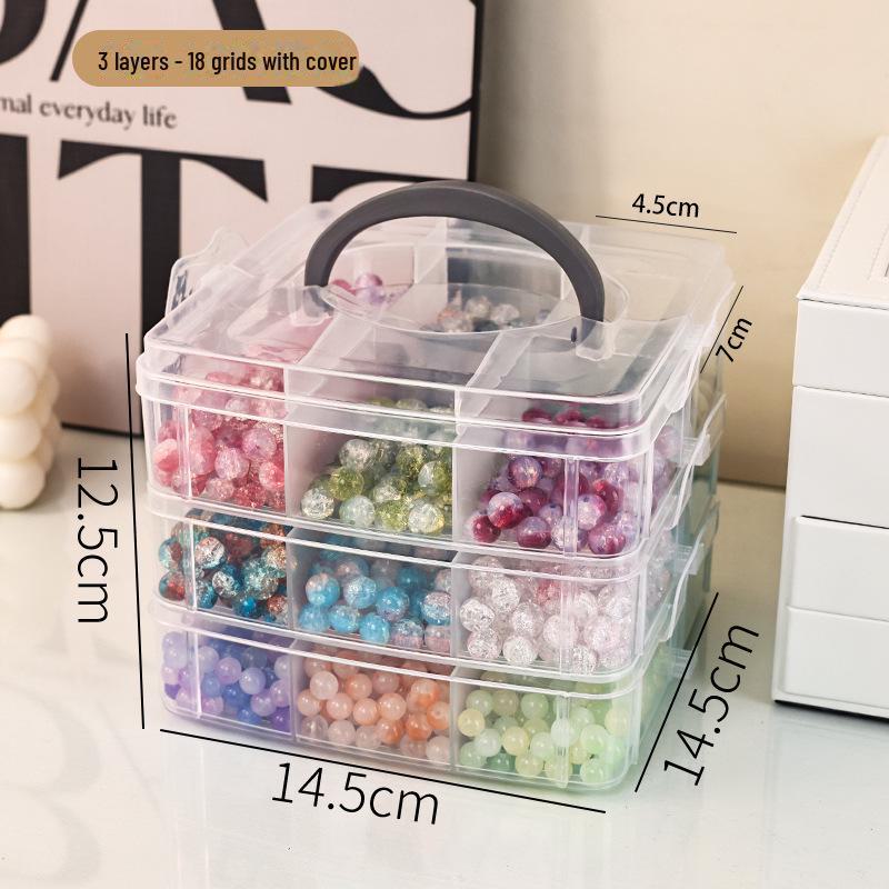 

Прозрачный портативный ящик для хранения с бусинами: Многофункциональное отделение для самодельных украшений и аксессуаров для браслетов