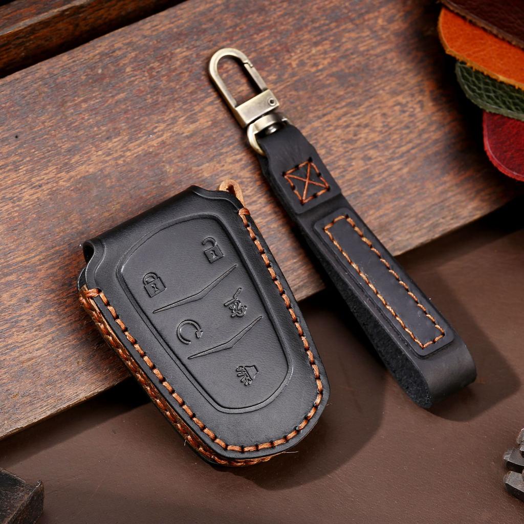 Leather Key Bag Is Suitable for Cadillac CT5 High-end CT6 New XT6 Car Key Cover