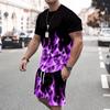 Men's  Summer Tops Short Sleeve Short Pants Crew Neck Sport Casual Outdoor Vacation Sport