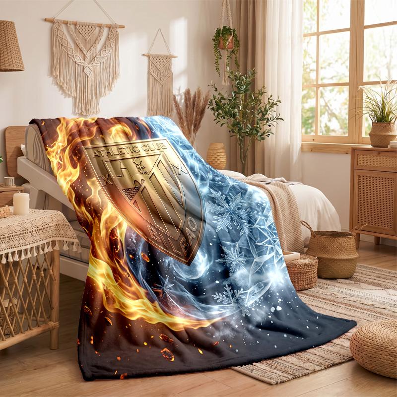 Athletic Bilbao Football Print Flannel Blanket Soft Warm Sofa Bed Throw Blanket For Home Office Bedroom