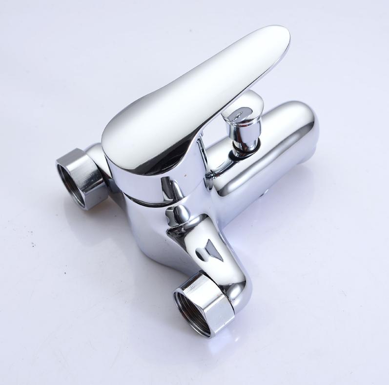 Modern Design Zinc Alloy Polished Bath Mixer Tap Lift Diverter Valve Brass Cartridge Shower Tub Combo Dual Handle Wall Apartment
