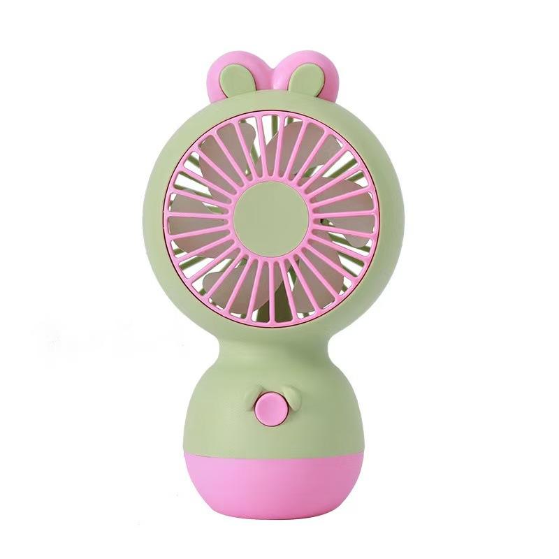 Cartoon Rabbit Desktop Small Fan - USB Charging Handheld Electric Fan with Adjustable Wind Direction for Up and Down Movement