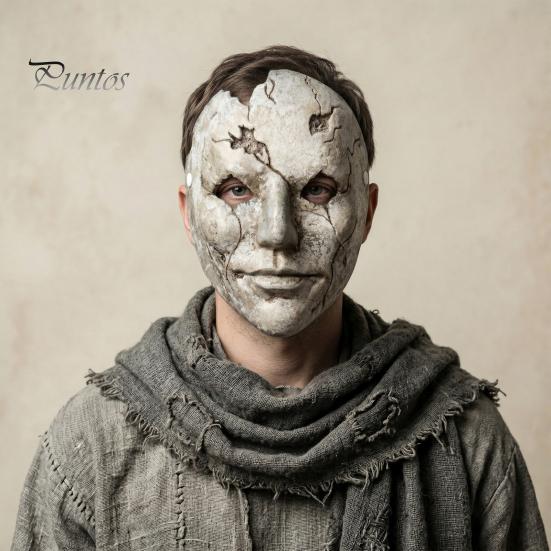 Transparent Eye Hole Mask Halloween Horror Cracked Face Mask, Breathable Lightweight Foam Retro Old Style with Adjustable Strap Scary Props,
