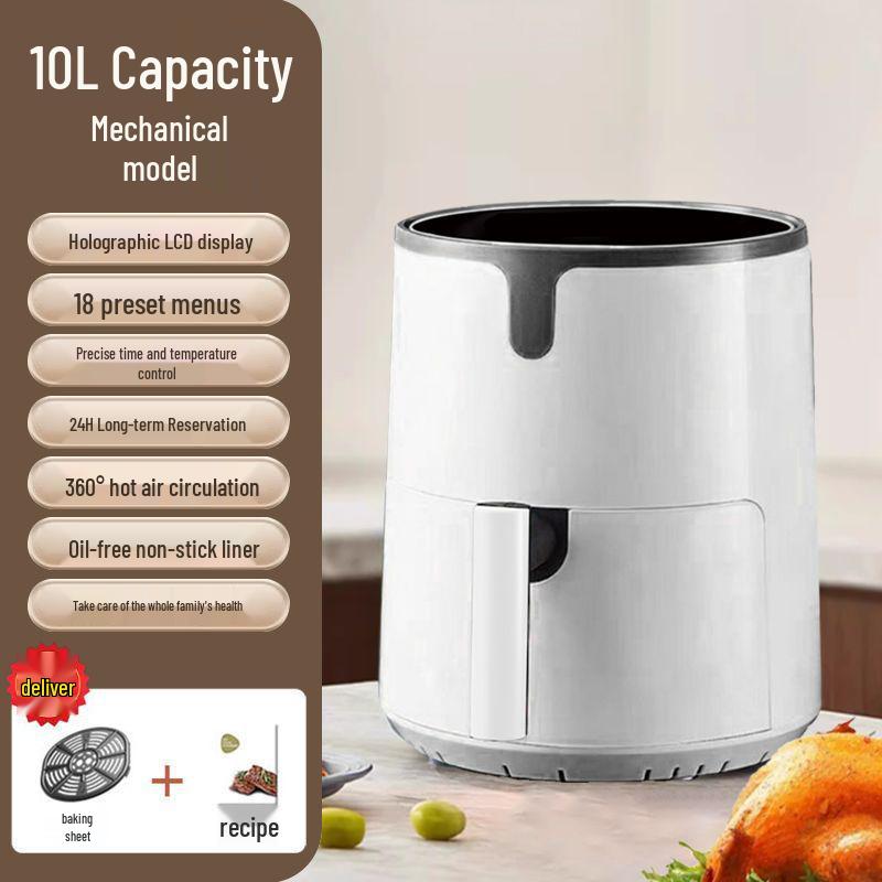 Умная многофункциональная аэрофритюрница без переворачивания: Электрическая печь для картофеля фри большой вместимости