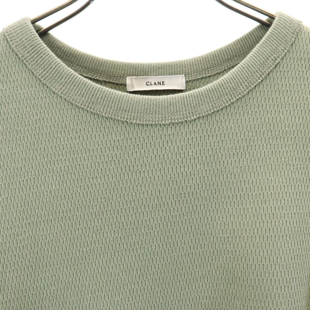 CLANE Short Sleeve Slant Cut Thermal Cut 1 Olive Tops Women Used