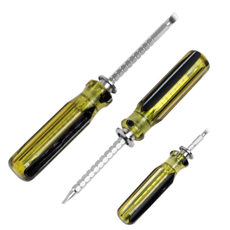 Telescopic Double Headed Slotted Cross Screwdriver with Robust Magnetic Ratchet