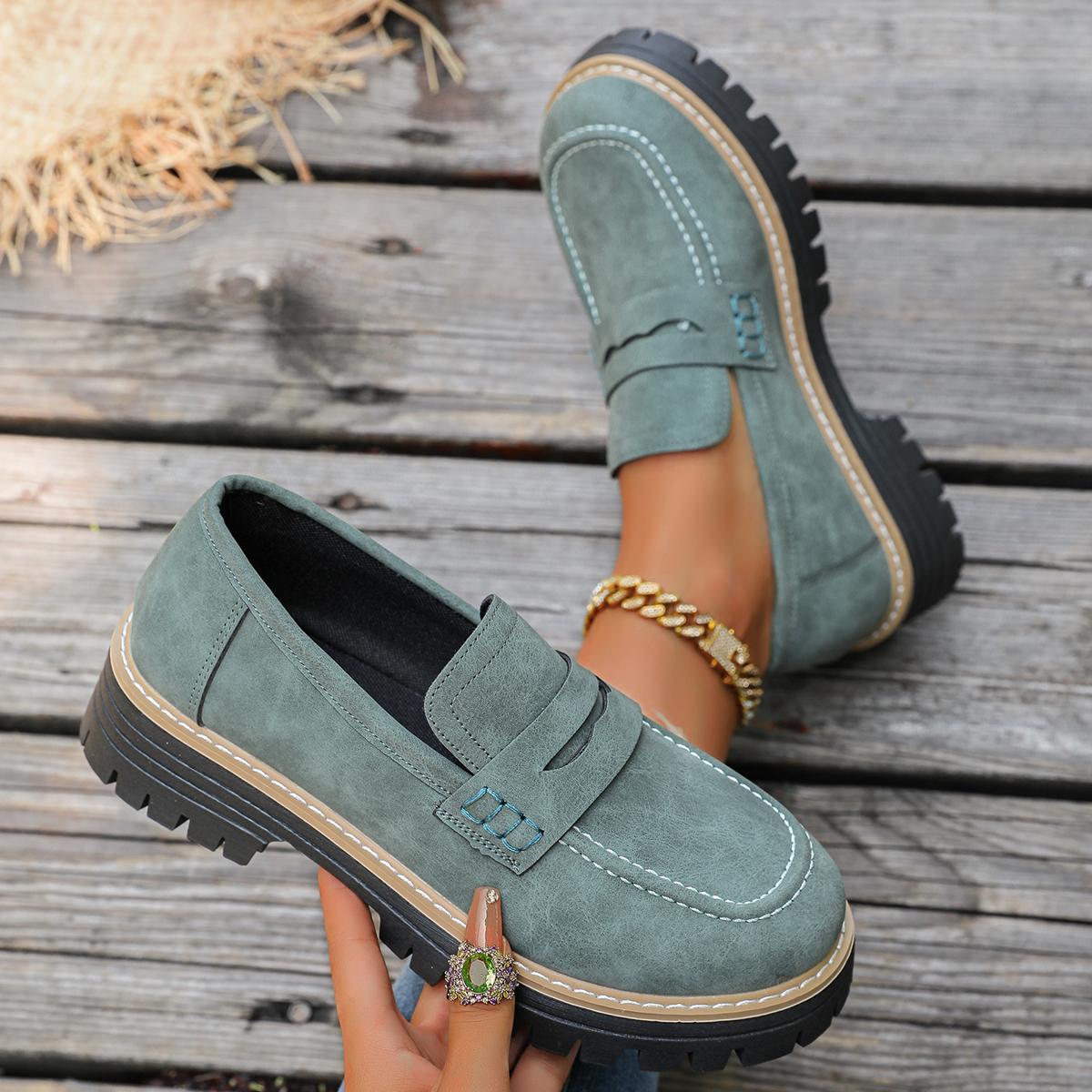

Fashion Women s Spring Summer New Smooth Leather Slip-On Work Shoes round Toe Flat Heel Comfortable Casual Loafers British Style 38 світло-зелений колір