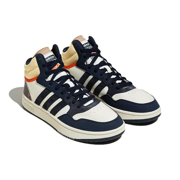 Adidas Hoops 3.0 Mid Black Ivory Camo Unisex Sneakers Cream Halo-Ivory Legend-Ink HP6911