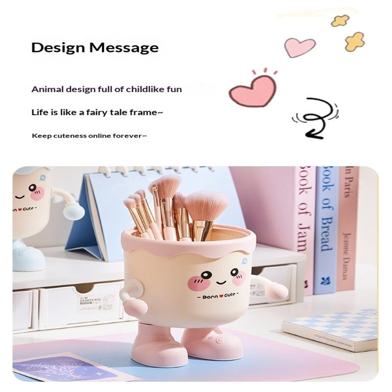 DIY Cartoon Stifthalter Kunststoff Aufbewahrungshalter Für Büro Schreibtischaufbewahrung Abfalleimer Make-up-Pinsel-Aufbewahrung