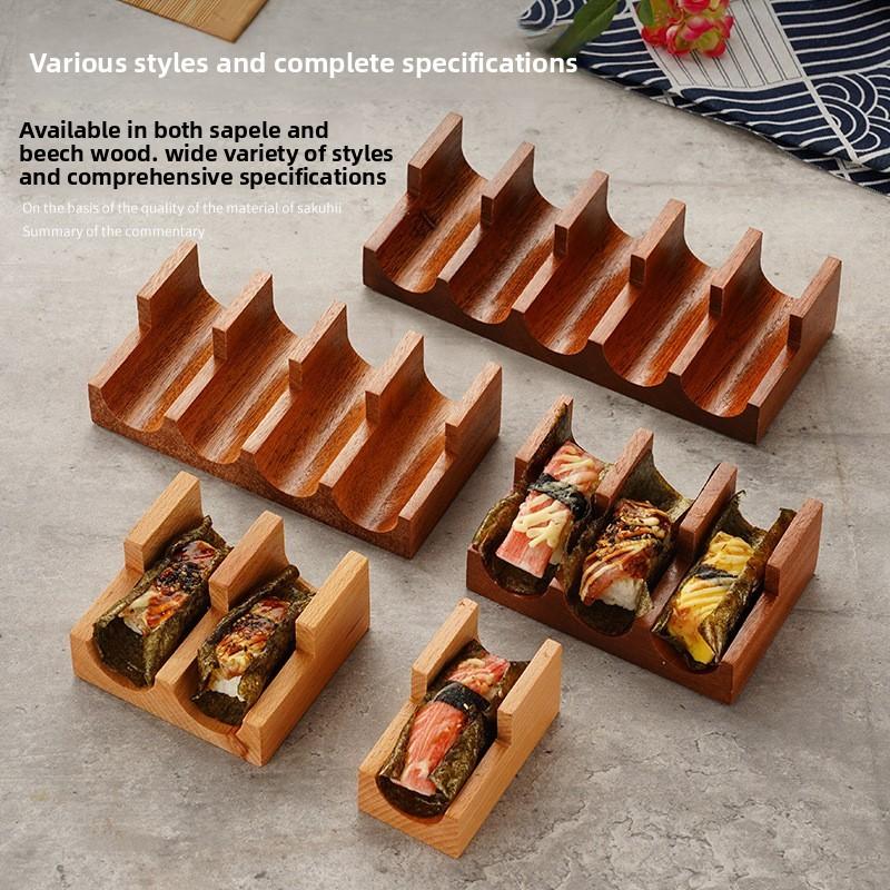 Handmade Wooden Sushi Plate With Divided Compartments For Japanese And French Cuisine Presentation