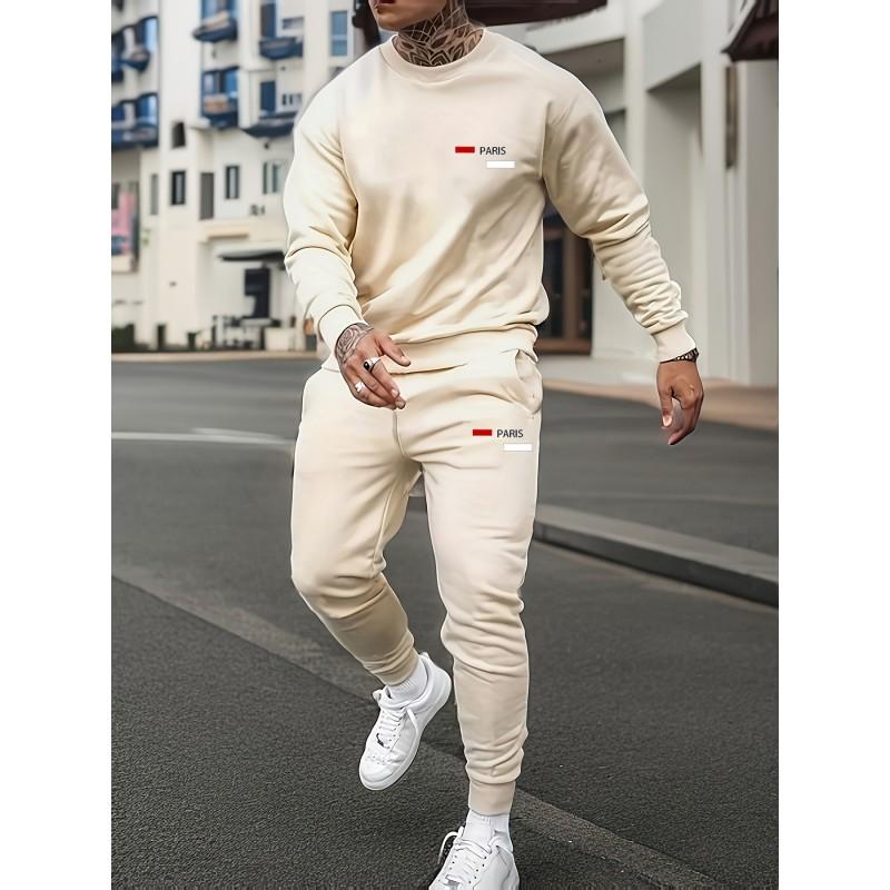 Mens Casual Hooded Sweatshirt Set Long Sleeve Tracksuit Lightweight Sporty Outfit Teens Young Adults