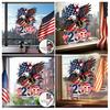 Patriotic Star Window Clings American Flag Stars Stickers PVC Static Window Decals for 4th of July Memorial Day Independence Day Home Office