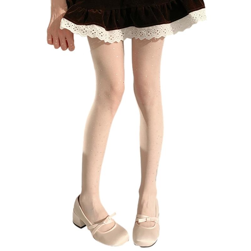 Women's Shimmer Tights Control Top Pantyhose Sparkly Sequins Pantyhose Tights Sheer Stockings