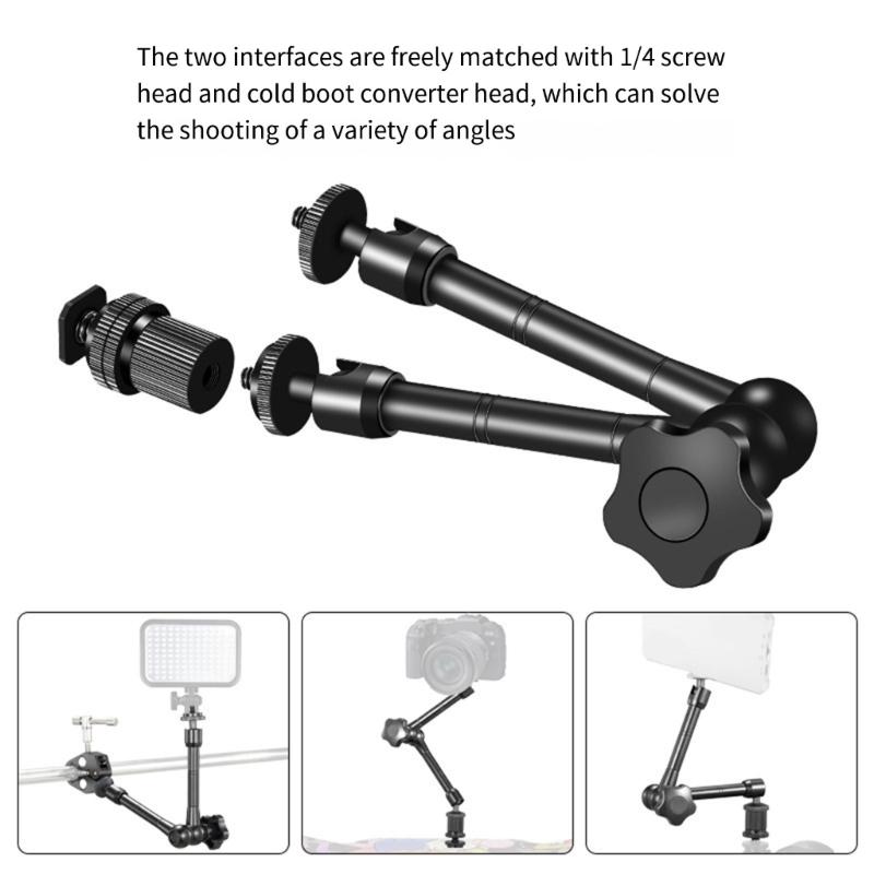 Adjustable 7inch/11inch Flexible Arm for Cameras and Lighting with 360 Degree Rotating Heads for Cameras Lamp