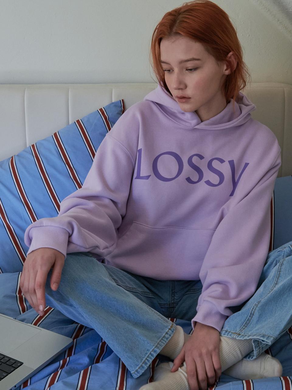 Rosiro Lossy Signature Printing Hoodie Purple Free
