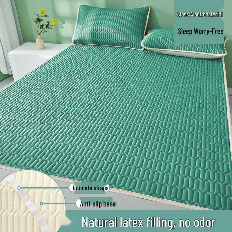 Summer Ice Silk Cool Mat Set: Soft Three-Piece Latex Mattress Cool Pad for Dorm Beds