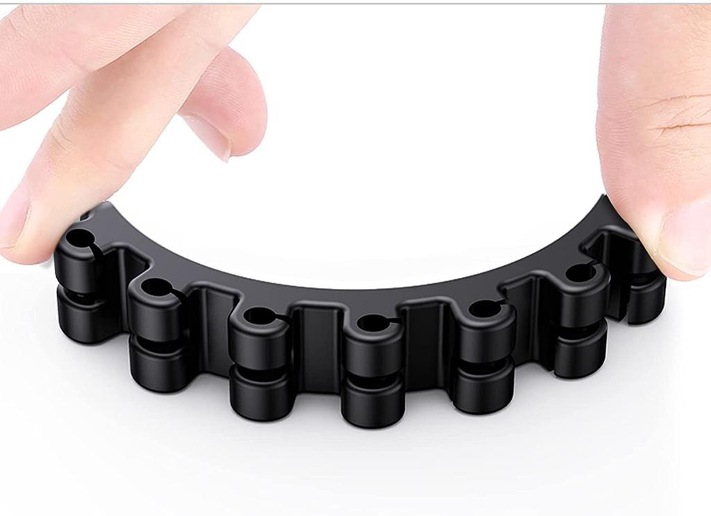 SOULWIT 3-Pack Cable Holder, Cord Clips, Cord Storage for Lightning Cables, USB Cables, Charging Cables, Mouse Cables, Keyboard Cables, Silicone