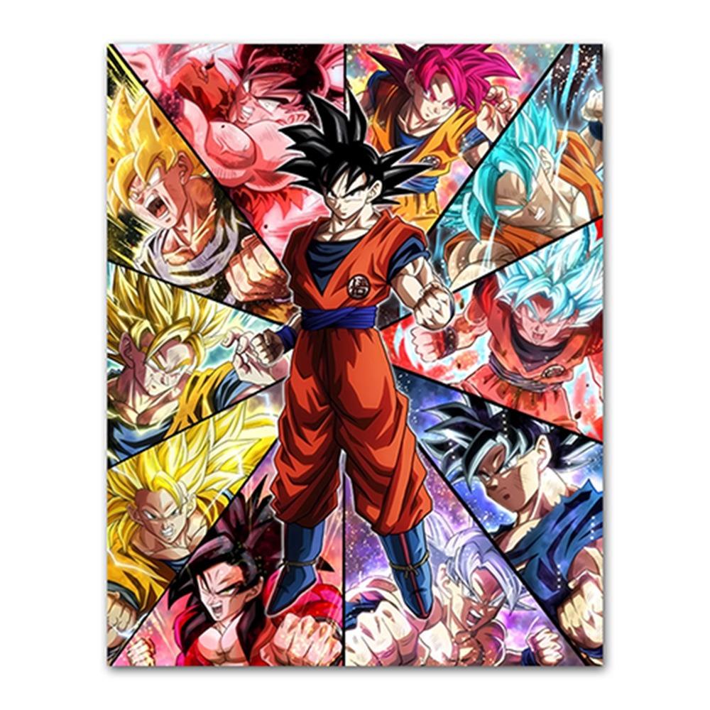 Japanese Modern Anime Retro Dragon Ball Poster Goku Gohan Vegeta Piccolo Friza Canvas Painting Print Wall Art Children Gift