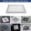 Stainless Steel Shower Drain Strainers Square Anti-blocking Strainer Bathtub Drain Cover  Kitchen