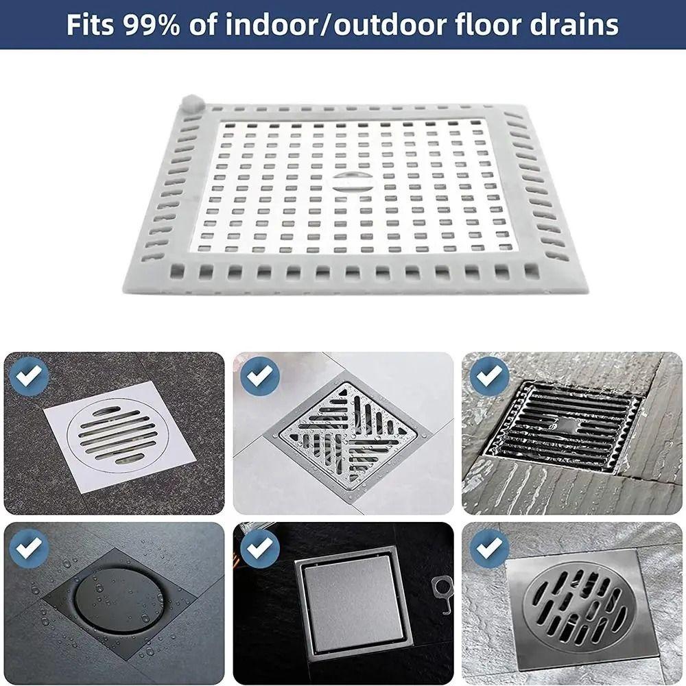 Stainless Steel Shower Drain Strainers Square Anti-blocking Strainer Bathtub Drain Cover  Kitchen