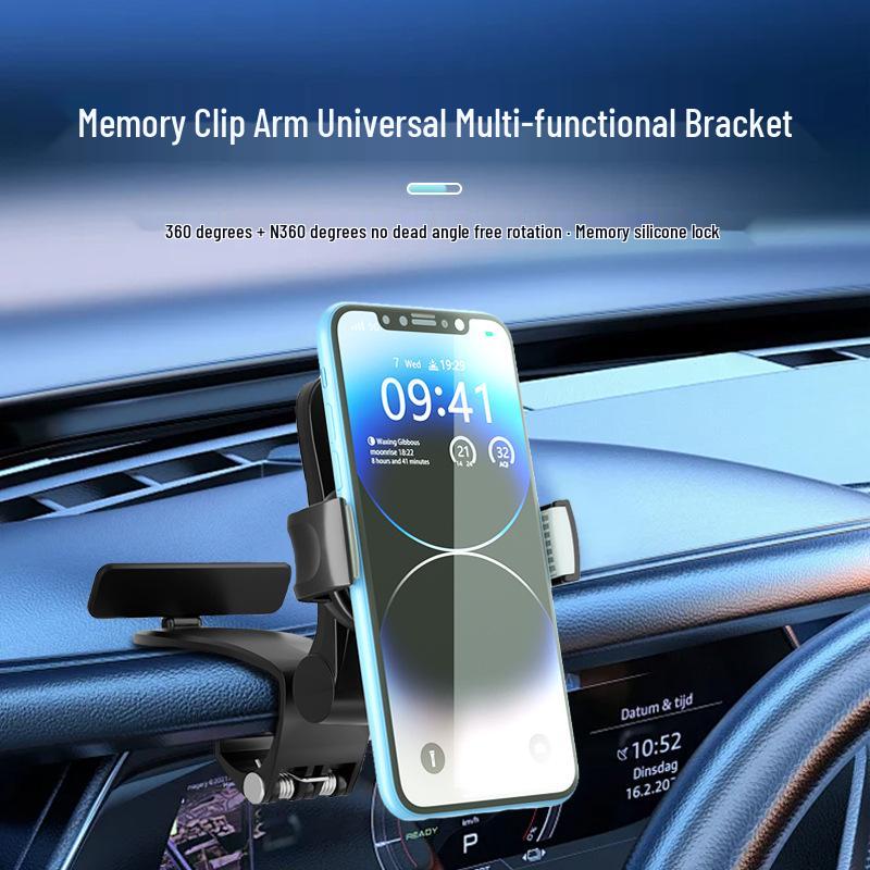 Cross-border Sliding Rail Car Phone Holder with Dashboard Mount and Rotating Navigation for Parking.