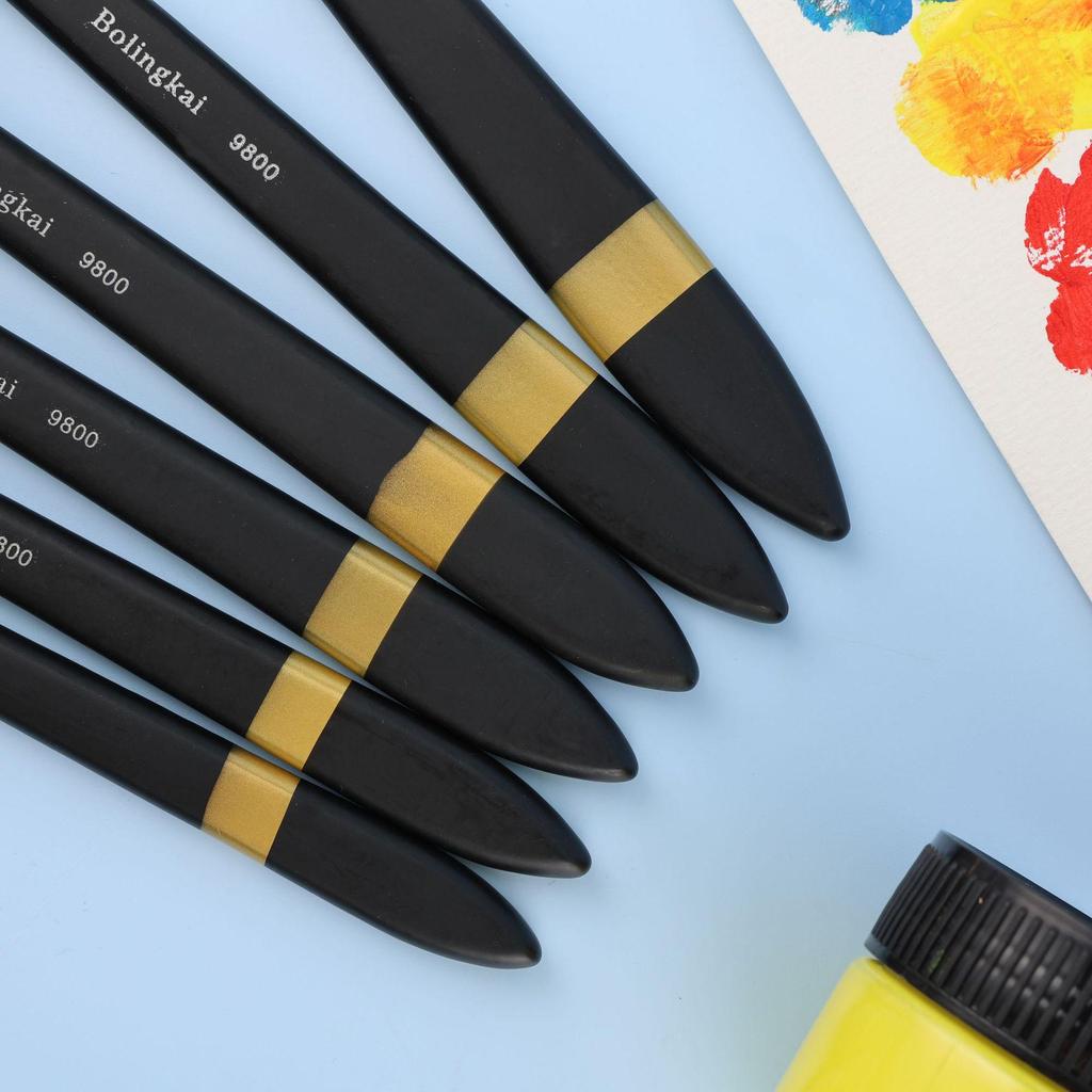 Großes Set flacher Öl- und Acrylmalpinsel aus Schafwolle, weiche Borsten, flacher Kopf