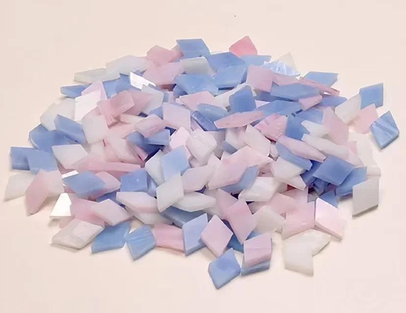 100g Clear Glass Mosaic Tiles Multi Color Mosaic Piece DIY Mosaic Making Stones for Craft Hobby Arts Home Wall Decoration Arte