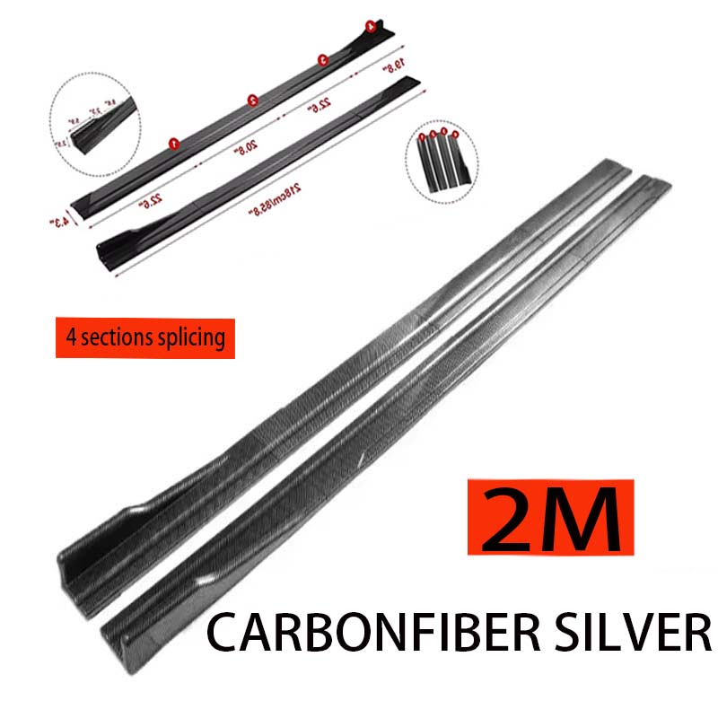 Universal Car Side Skirt 8 Pcs 2.2m Winglet Splitters Lip Side Spoiler For Peugeot 207 307 308 407 408 508 2008 3008 4008 5008