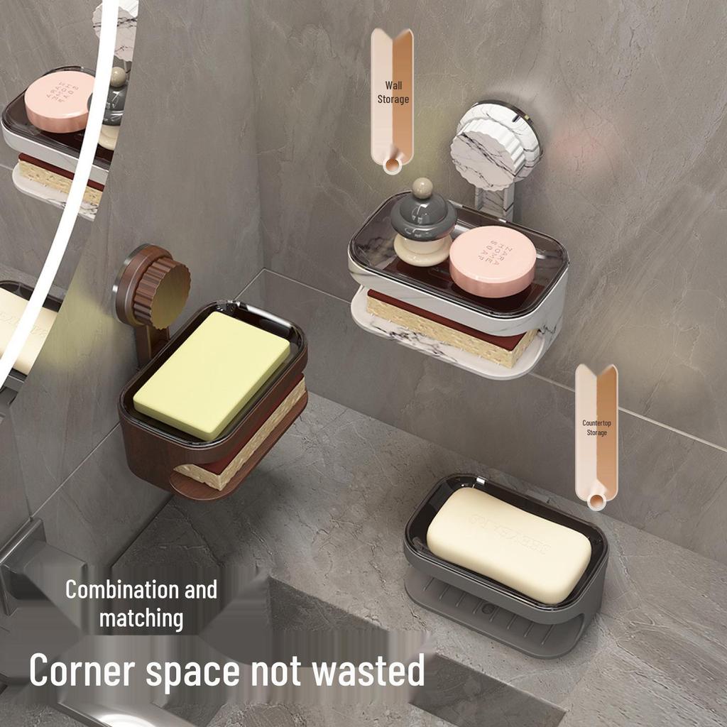 Wall-Mounted Suction Cup Soap Dish: Quick-Drying, Non-Slip, No-Punch Installation