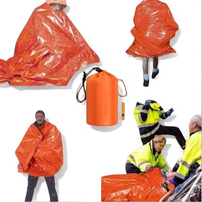 2 Stück Outdoor Notfallschlafsäcke Tragbarer Thermosack Wasserdichte Ausrüstung für Camping Wandern Reisen
