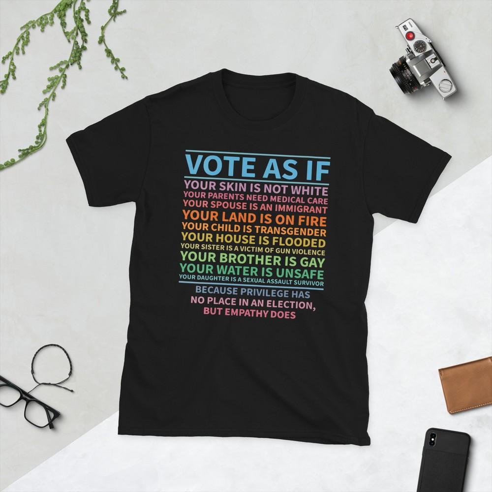 

Women Vote As If Your Skin Is Not White, Vote Gift T-Shirt V-Neck T-Shirt L