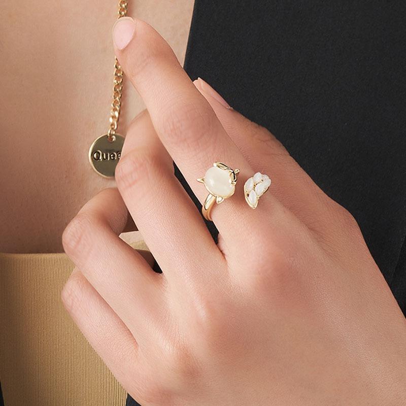 Cute Little Fox Adjustable Opening Ring – Small Luxury Design Fashion Ring for Women & Teenager, Delicate Animal Jewelry, Versatile Daily Wear Gift