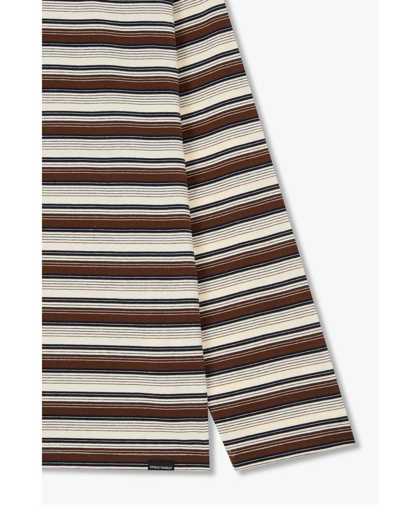 STUDIO TOMBOY [Men] Striped Long Sleeve T-Shirt _Brown_91M6322811