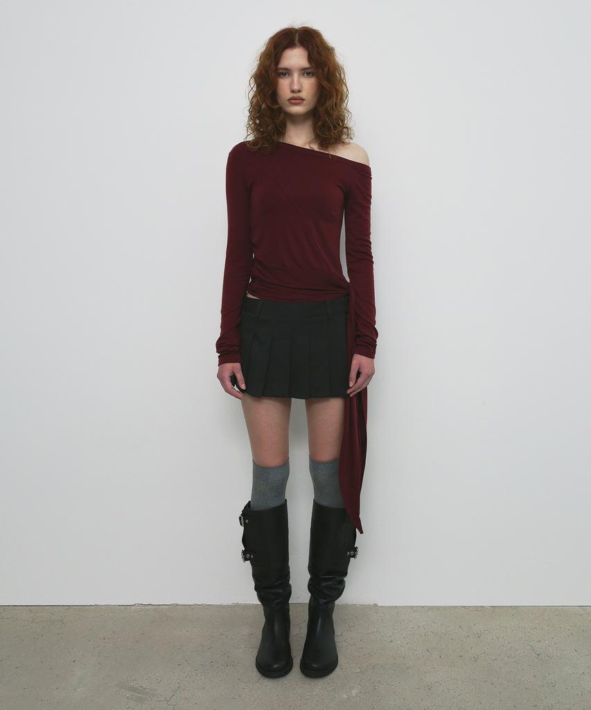 Sandric Leather Buckle Long Boots_Black