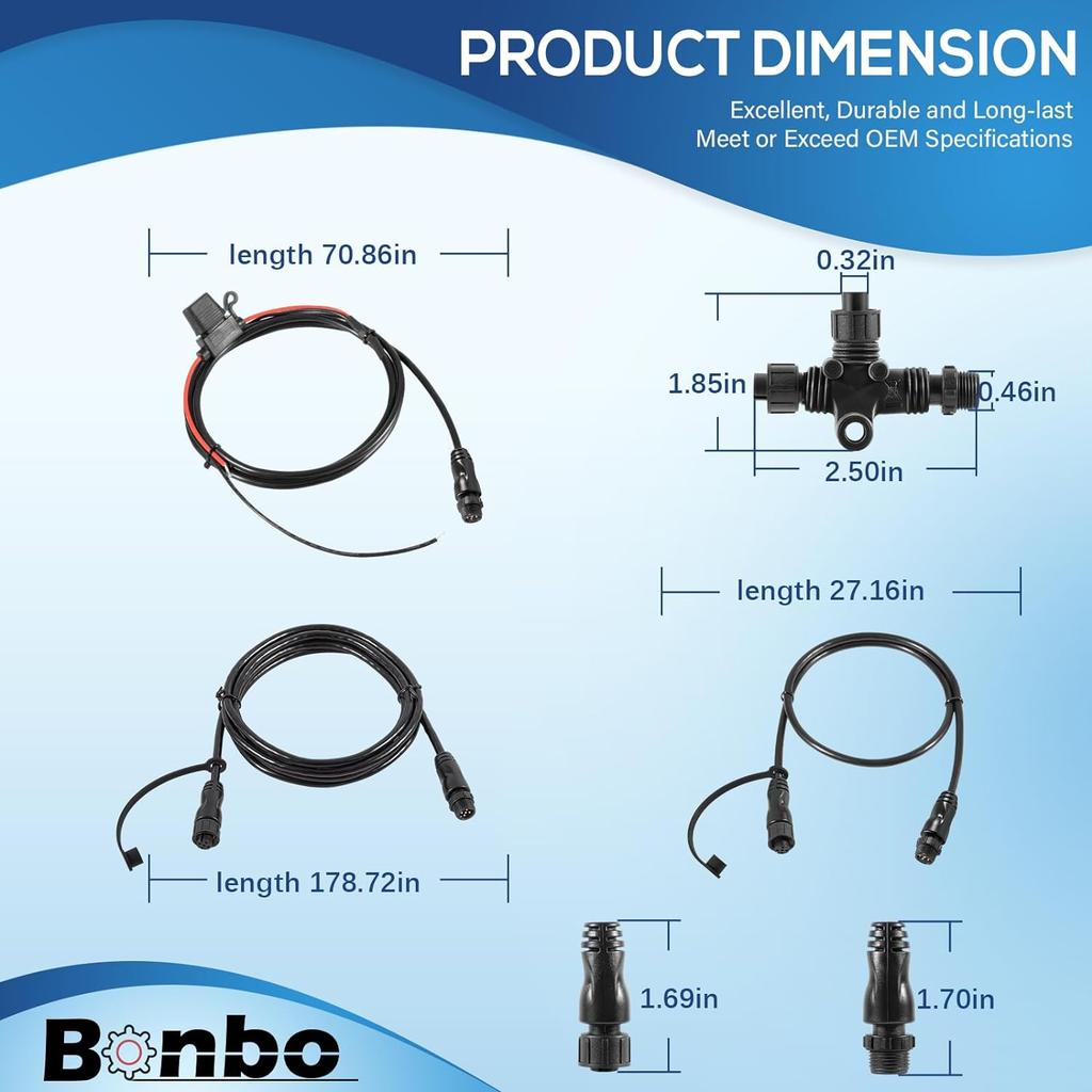 124-69 NMEA Network Starter Kit,NMEA 2000 Node Terminators, NMEA2000 Connection with T Connector Replace OEM 124-69