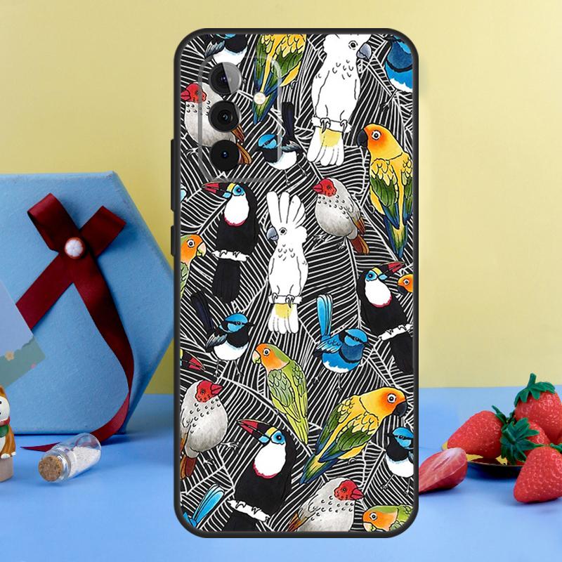 Colorful Parrots Case For Samsung Galaxy A13 A33 A53 A16 A17 A54 A34 A14 A15 A35 A55 A52 A12 A32 A26 A36 A56