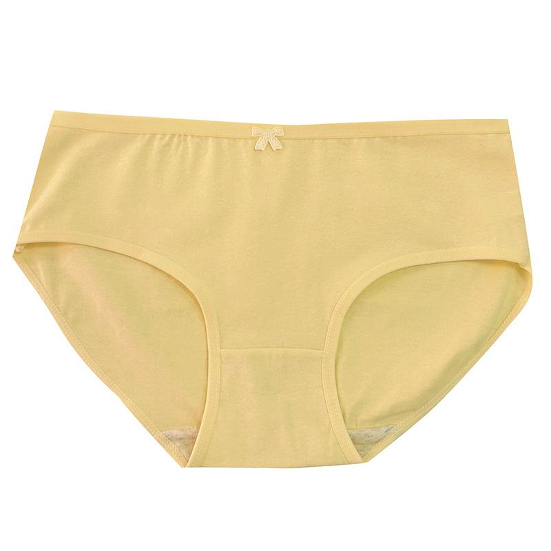 Baumwoll-Damen-Antibakterielle Nahtlose Slips mit mittlerer Taille - Koreanischer & Japanischer Stil: Atmungsaktiv, Einfach, Bequem für Mädchen.