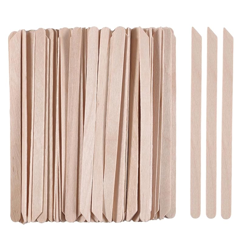 200pcs Small Wood Waxing Stick,Small Popsicle Sticks,Eyebrow Wax Sticks for Body Hair Removal Applicator,Paint Stirrer, Art Projects and Craft Wood